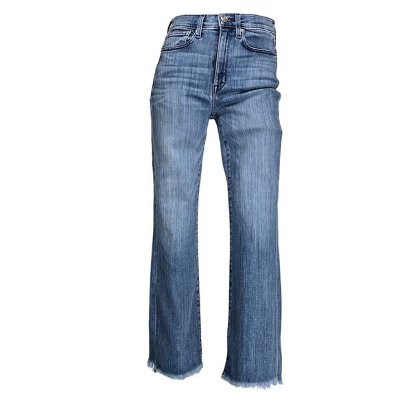 AYR The Bomb Pop Straight Leg Raw Hem High Rise Denim Blue Jeans Size 28 - Picture 1 of 16